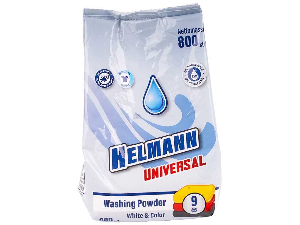 ПРАЛЬНИЙ ПОРОШОК HELMANN АВТОМАТ, ДЛЯ ВСІХ ТИПІВ ПРАННЯ, 800Г